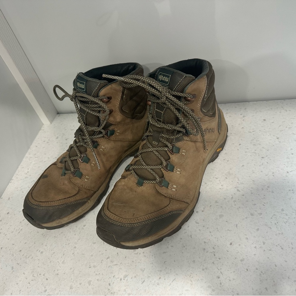 Ahnu Tan and Brown Lace-Up Outdoor Boots